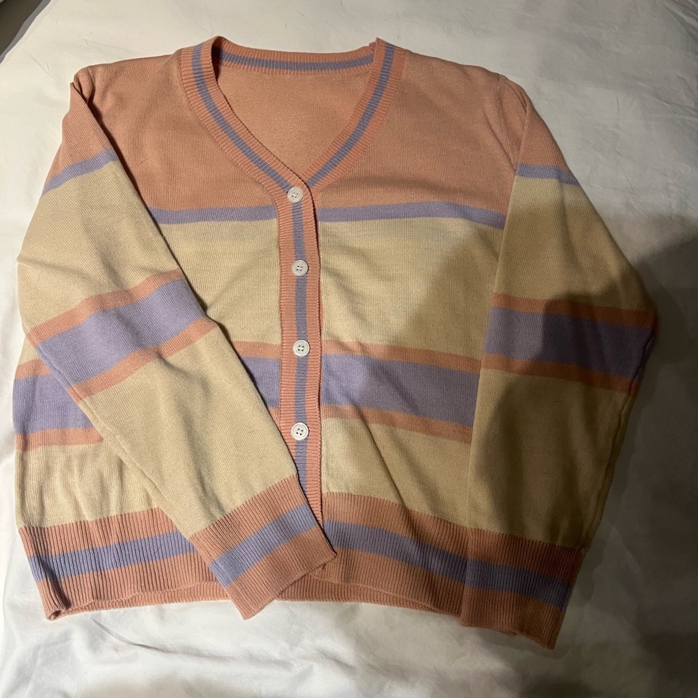 Striped Pastel Cardigan Sweater